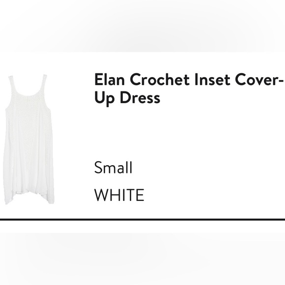 Elan, Crochet Inset Cover-Up Dress, Color: White, Size: Small - Picture 4 of 4